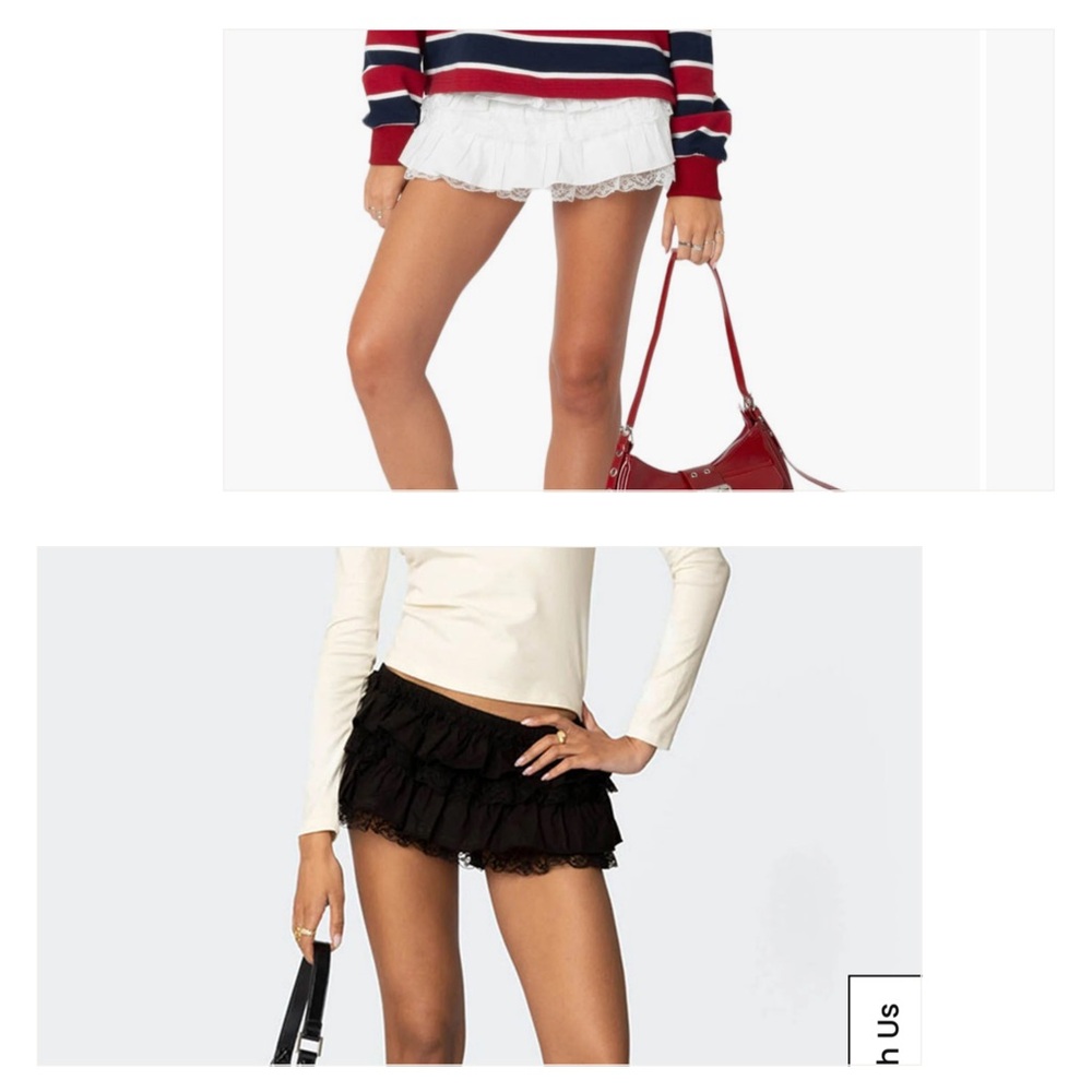 Edikted Bloomer Mini Skirts / Skorts 1 White and 1 Black